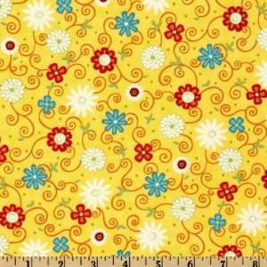  44 Wide Moda Fresh Flowers Daisy Yellow Fabric By The 