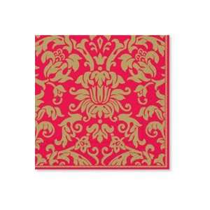  Damask Red & Gold Christmas Party Lunch Napkins Kitchen 