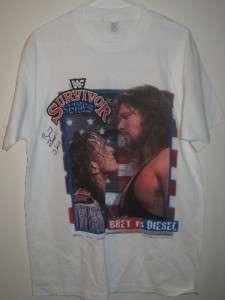 NEW WWF WWE ECW Wrestling 1995 Survivor Series SIGNED Mens Shirt 