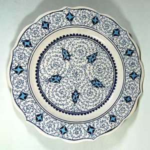   and Blue Handpainted Tulip Motif Decorative Plate