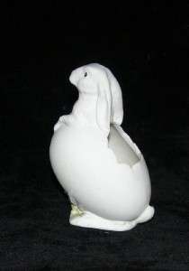 Antique German Bisque Easter Rabbit Egg Candy Container  