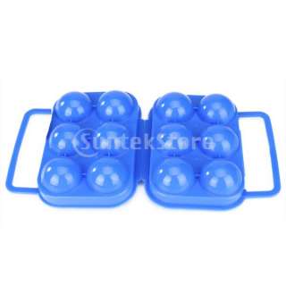   Plastic 6 Eggs Portable Carrier Container Storage Tray Box BLUE  