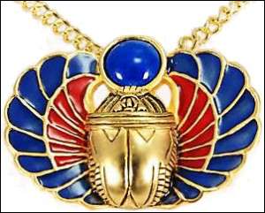 Egyptian Jewelry Scarab Amulet Brooch/Pendant Lapis  