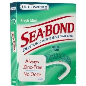  Sea Bond Denture Adhesive, Lowers, Fresh Natural Mint 15 