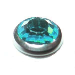   Head 4mm Blue Zircon Gemstone 14 Gauge Dermal Piercing Jewelry