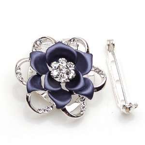 Gorgeous Clip On Style Pin,Scarf Ring,Brooch w/water Cyrstal Silver 