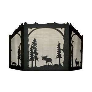   , Bear & Moose Design   Straight Top Fireplace Screen