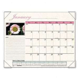  Floral Scenes Monthly Desk Pad Calendar