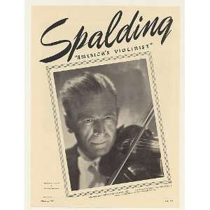  1948 Violinist Albert Spalding Photo Booking Print Ad 