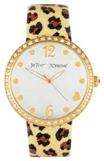 Betsey Johnson Bling Bling Time Leopard Strap Watch  
