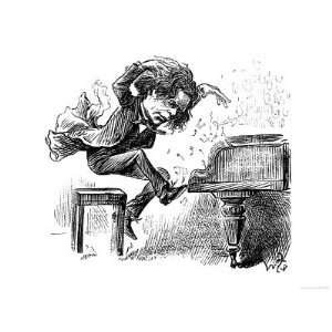 Anton Rubinstein Over Enthusiastic Pianist Plays a Tune Giclee Poster 