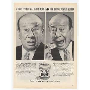  1960 Bert Lahr Photo Skippy Peanut Butter Print Ad (13683 