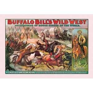 Buffalo Bill Congress of American Indians   12x18 Framed Print in 