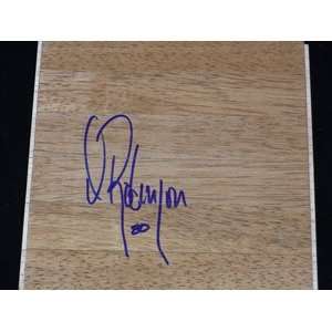  David Robinson Autographed Floorboard