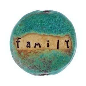  25mm Diane Hawkey Copper Green Family Ceramic Bead Arts 