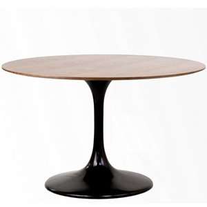  48 Eero Saarinen Style Tulip Dining Table in Black with 