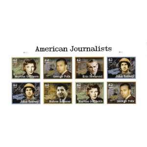  2008 AMERICAN JOURNALISTS #4252a Plate Block of 8 x 42 