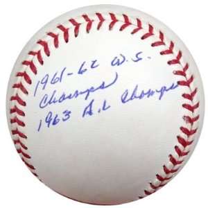  Jack Reed Autographed/Hand Signed MLB Baseball 1961 62 WS 