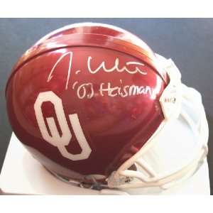 Jason White Autographed Oklahoma Sooners Mini Helmet with  03 Heisman 