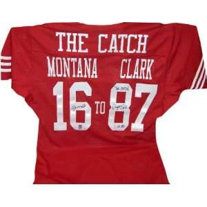 Joe Montana and Dwight Clark San Franscisco 49ers Framed Autographed 