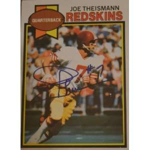 Joe Theismann Autograph 1979 Card