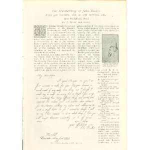    1895 Autographs Handwriting of John Ruskin 