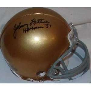  Johnny Lattner Autographed Mini Helmet