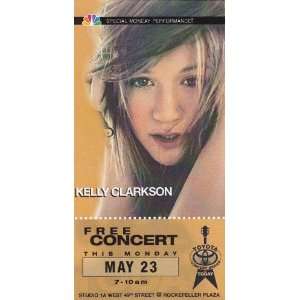Kelly Clarkson Today Show May 2007 Advertising promo ticket