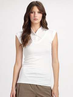 Rivamonti   Stretch Cotton Ribbed T Shirt