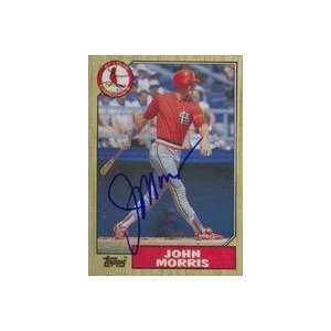  John Morris, St. Louis Cardinals, 1987 Topps Autographed 