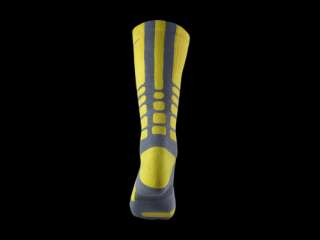 Nike elite platinum basketball sock grey/yellow sz L kobe vii xi 3d 