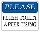 Please flush toilet after using sign car bumper sticker decal 5 x 4