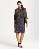 Calvin Klein Plus Size Faux Leather Military Jacket and Belted Sheath 