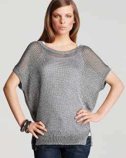 Vince High/Low Dolman Sleeve Metallic Sweater   Sweaters   Women 