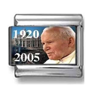 Pope John Paul II in front of Vatican Italian charm