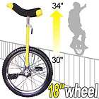 18 Skidproof Tire Wheel Adjustable Unicycle Cycling Exercise Yellow 