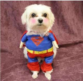 Pet Dog Clothes Costumes Superman Suit size XS/S/M/L/XL  