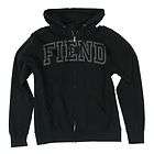 Creature FIEND ZIP FRONT Skateboard Hoodie BLACK LRG