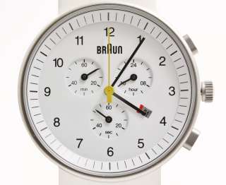 Braun Mens White Chronograph Date Watch BN0035 NEW  