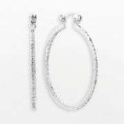 Sterling Silver 1/10 ct. T.W. Diamond Hoop Earrings