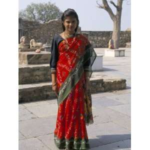 Portrait of a Young Woman, Chittorgarh, Rajasthan State, India Premium 