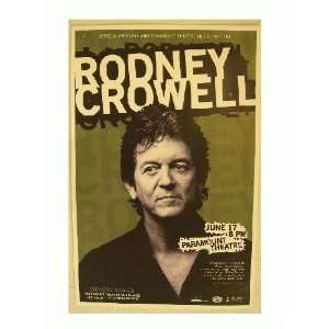 Rodney Crowell Handbill Poster At the Paramount Denver