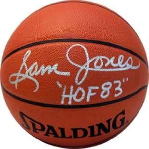 Sam Jones HOF 83 Autographed / Signed Leather Basketball