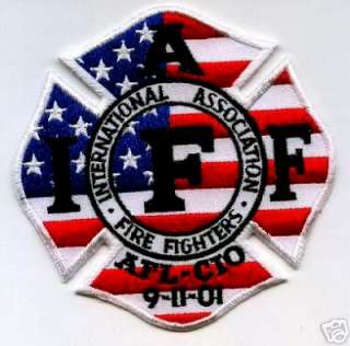   AFL CIO 9 11 01 FIRE FIGHTER FIREMAN 9 11 US FLAG FIRE FIGHTER PATCH