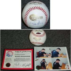  Scott Podsednik Signed 2005 World Series Baseball Sports 