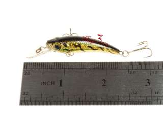 Fishing Lure Hard Crank Bait Tackle Hooks Minnow 45mm 3g Bass Pike 