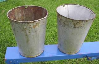  Maple Syrup 2 Tin Sap Buckets ORIGINAL OLD FINISH Great Flowering 