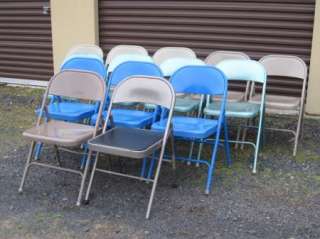 14 Metal Folding Lawn Patio Convention Stadium Chairs Yard Deck 