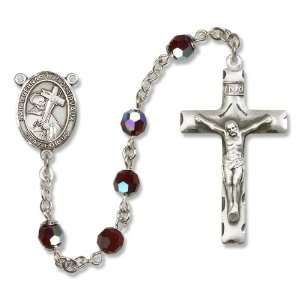  St. Bernard of Clairvaux Garnet Rosary Jewelry