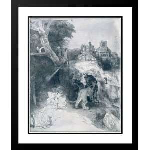 St Jerome Reading in an Italian Landscape 25x29 Framed and Double 